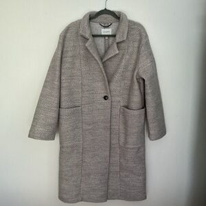 Banana Republic LONG KNIT WOOL
TWILL COAT LIGHT GREY HEATHER Large